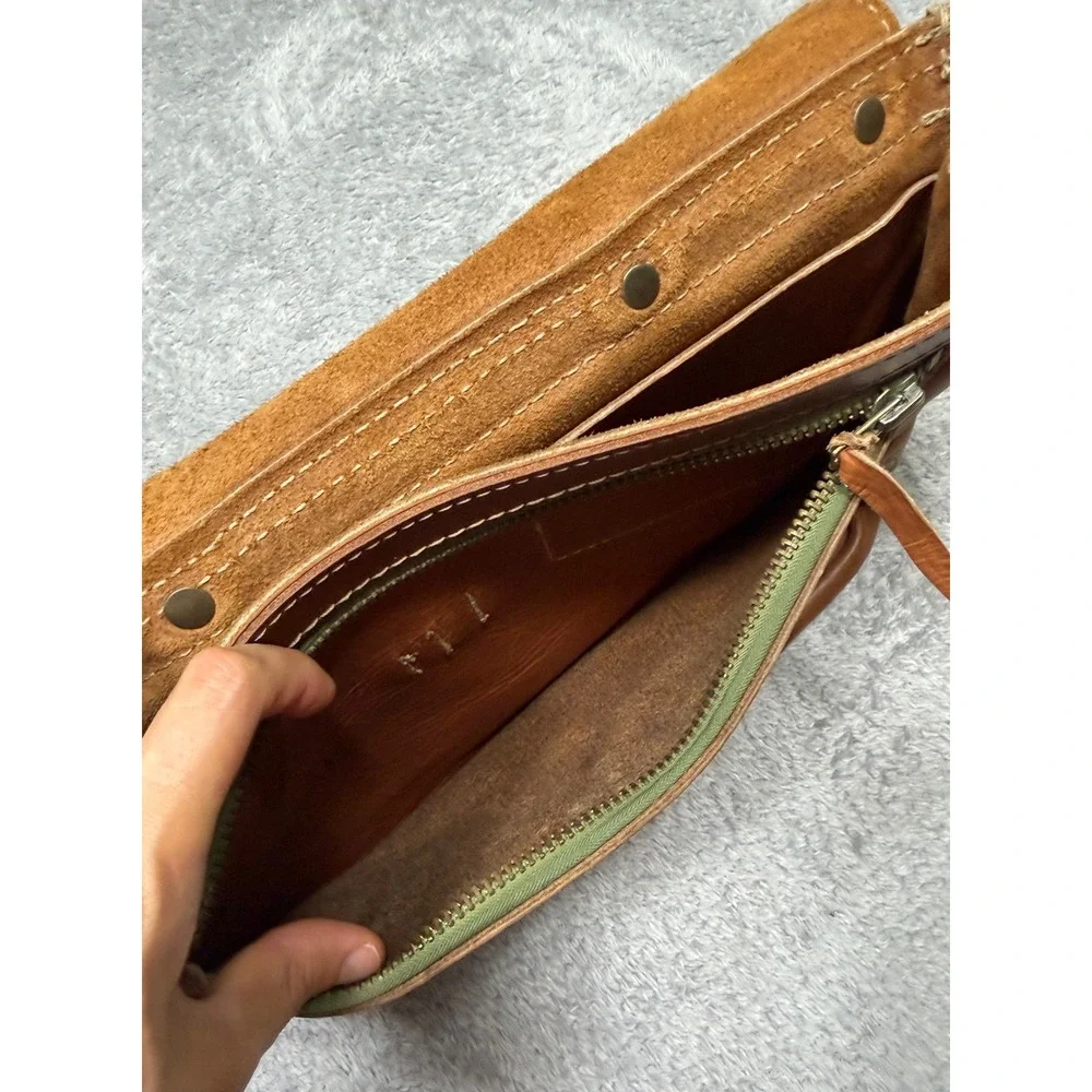 Tahoe Classics Brown Bag Co Saddle Leather Briefcase Messenger Bag Made In USA